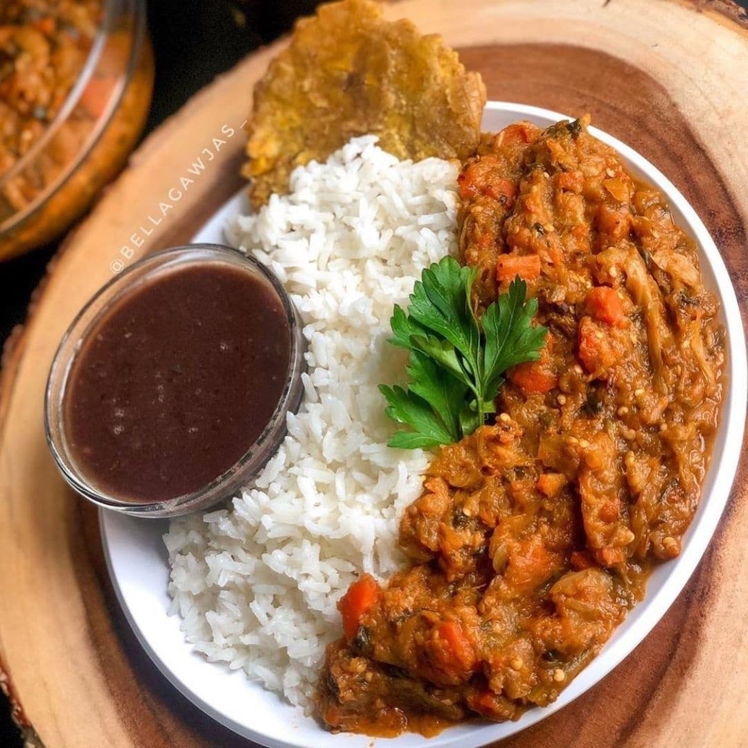 Lalo with rice and bean sauce